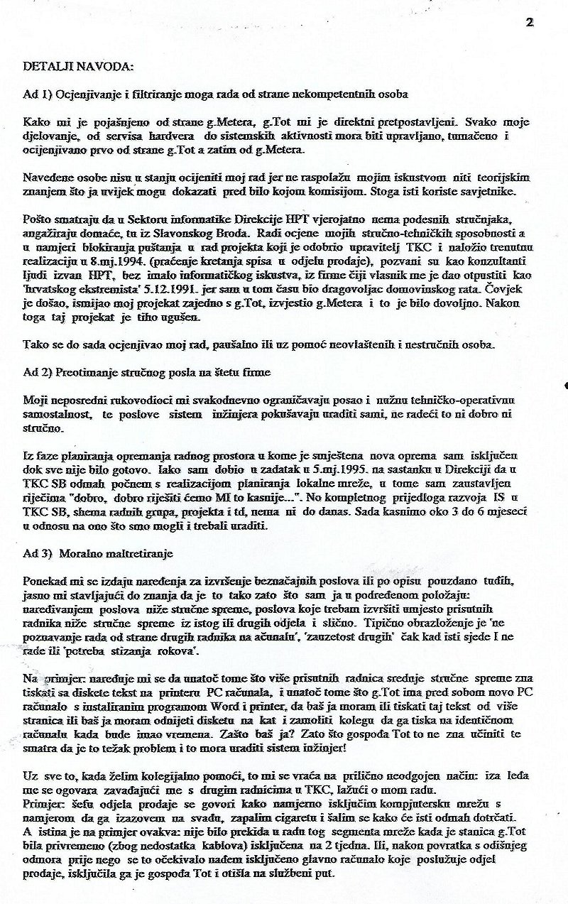 Telekom (2)  maltretiranje inženjera Željka Klindžića