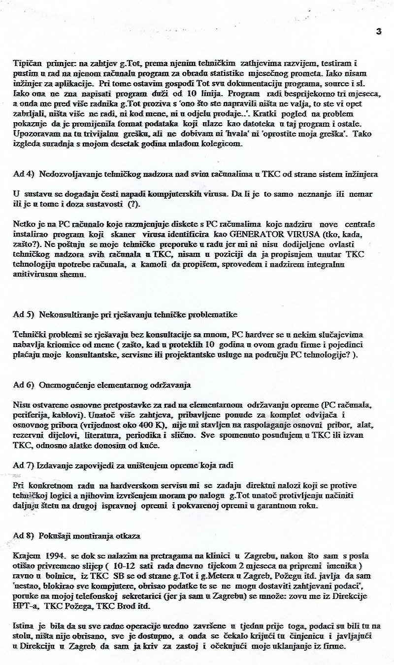 Telekom (3)  maltretiranje inženjera Željka Klindžića