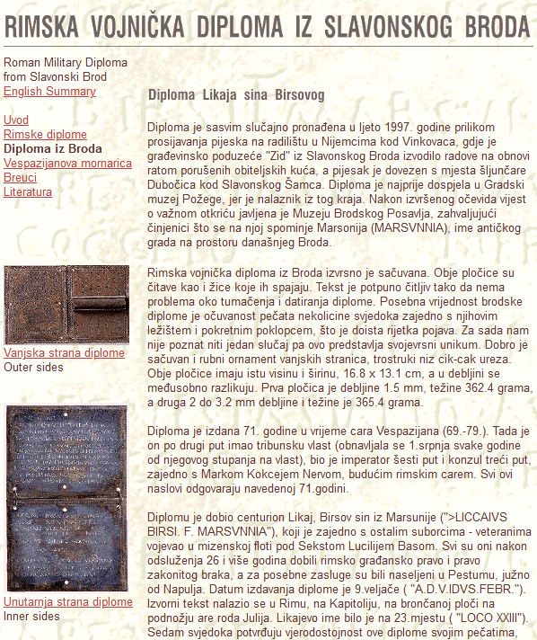 Roman Military Doploma, Slavonski Brod