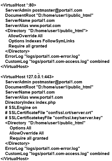 Primjer virtual hosts SSL